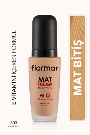 Mat Bitişli Fondöten (SICAK ALT TON) - Mat Touch Foundation - M303 Classic Beige - 8690604098279 - 2