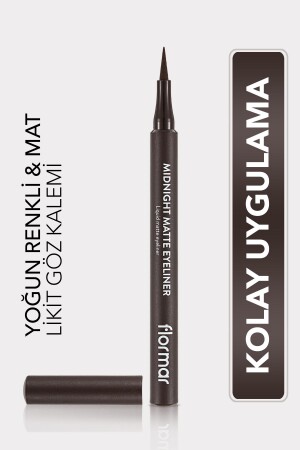 Mat Likit Kalem Eyeliner (KAHVE) - Midnight Matte Eyeliner - 002 Brown - 8690604641659 - 2