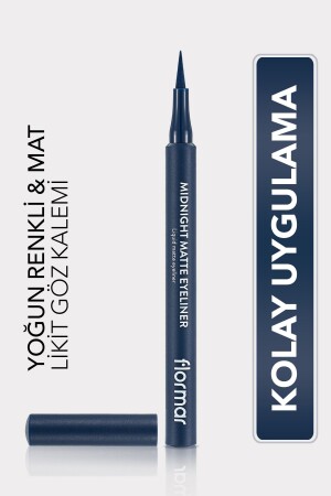 Mat Likit Kalem Eyeliner (LACİVERT) - Midnight Matte Eyeliner - 003 Dark Blue - 8690604641666 - 3