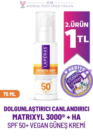 Matrixyl 3000® Peptides Spf 50 Dolgunlaştırıcı Canlandırıcı Hyaluronic Vegan Yüz Güneş Kremi 75ml - 3