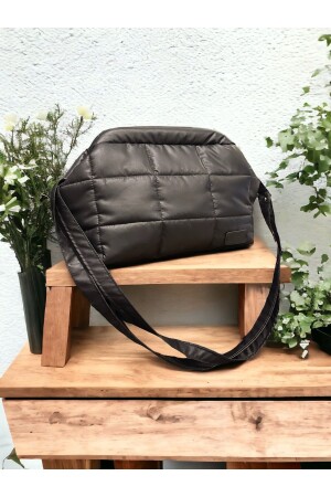 Matte Black Puffer Hidden Bursary Clutch Hand-/Umhängetasche - 2