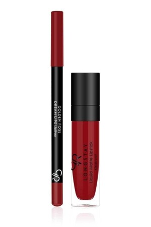 Matte Lip Kit – Scarlet Red – Flüssiger, matter Lippenstift und Lippenstift - 2