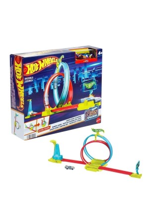 Mattel Hot Wheels Neon Races Doppelkreis-Rennset HPC05 - 2