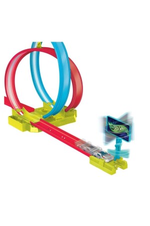 Mattel Hot Wheels Neon Yarışlar Çifte Çemberde Yarış Seti HPC05 - 4