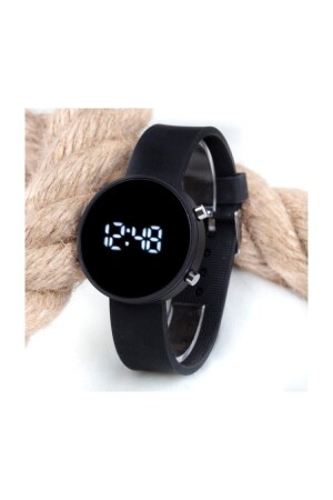 Mattschwarze runde Unisex-Uhr mit digitalem LED-Display und schwarzem Silikonarmband St-303563 ST-303563 - 3