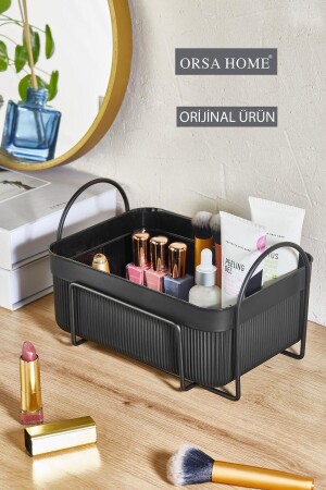 Mattschwarzer Make-up- und Kosmetik-Organizer – Make-up-Box im modernen Design - 1