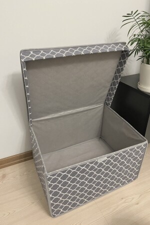 Maxi-Mehrzweck-Aufbewahrungsbox, Box, Aufbewahrungstasche, Box, Organizer, Spielzeugbox, graues Kettenmuster, 40 x 50 x 30 cm - 2