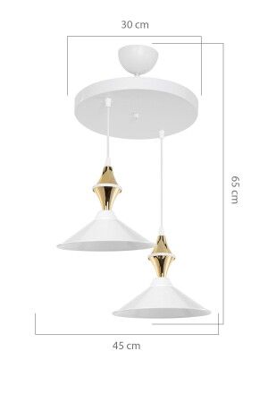 Maya-Fliesen-Kronleuchter in Weiß/Gold für Doppel-Esszimmer, Wohnzimmer, Flur, Küche - 5