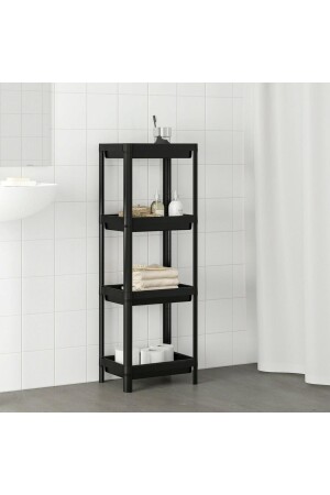 Mehrzweckregal 4 Ebenen Küche Badezimmer Organizer Organizer Vesken Schwarz OMS4RAFSYH - 5