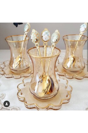 Melis Gold 12 Parça Çay Seti.kaşık Yoktur P85S2653 - 3