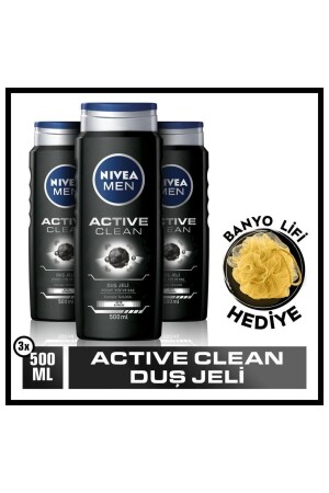 Men Active Clean Duş Jeli 500 ml X3 Avantajlı Paket  banyo Lifi SET.NVE.865 - 2