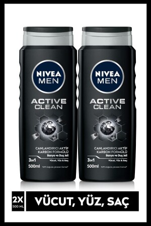 Men Active Clean Erkek Duş Jeli 500 ml X2 - 3