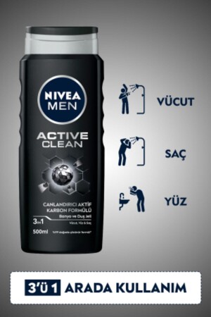 Men Active Clean Erkek Duş Jeli 500 ml X2 - 5