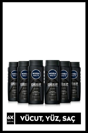 MEN Herren-Duschgel Deep Dimension 500 ml x6-teiliges Haar-, Gesichts- und Körperpflege-SET. NVE. 489 - 2