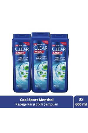 Men Kepeğe Karşı Etkili Saç Bakım Şampuanı Cool Sport Menthol Ferahlatıcı Mentol 600 ml X3 - 2