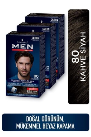 Men Perfect Saç Boyası 80 - Kahve Siyah X 3 Adet - 2