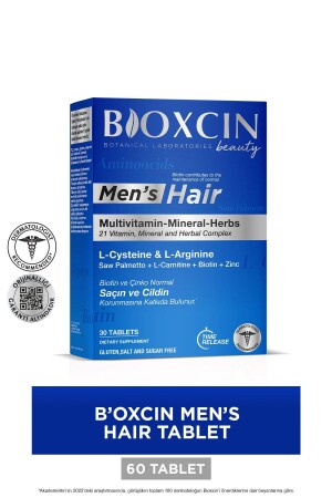 Mens Hair 30 Tablet - L Arginin Biotin Saw Palmetto L Carnitine Çinko L Sistein Keratin Bakır İyot. - 3