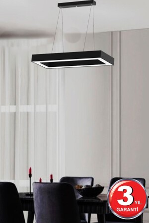 Mesıta (Schwarzes Gehäuse, Weißes Licht) Moderner LED-Kronleuchter mit LED, Wohnzimmer, Küche, Wohnschlafzimmer, Pendelleuchte Mesita-Schwarz - 3