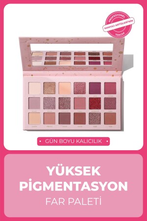 Messy Beauty 18 Renk Kalıcı Göz Farı Paleti- Yüksek Pigmentasyon- Topaklanmaz- Kolay Dağılım - 3