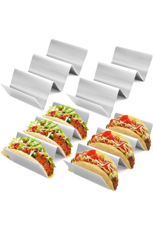 Metal Siyah Renk Taco Ve Sandviç Ekmeği Sunum Standı Taco Sunum Standı - 3