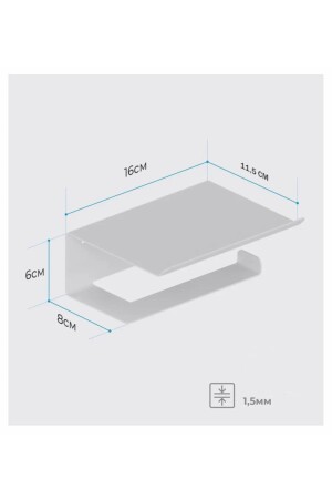 Metal Telefon Raflı Tuvalet Kağıtlık - 9