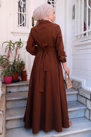 Mevlana-Kleid mit Gürtel, Braun HM2105 - 5