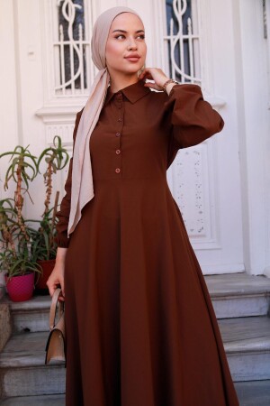 Mevlana-Kleid mit Gürtel, Braun HM2105 - 6