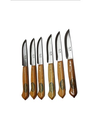 Meyve Bicak Seti En Uygun Kaliteli 6 Li Ahşap Sapli Meyve Bicagi_kitchen Knife Sunumluk Hediyelik 839003837 - 1