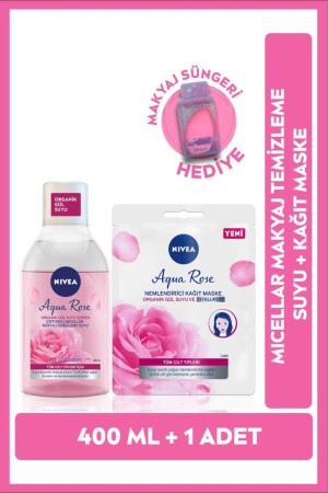 Aqua Rose Organik Gül Suyu Içeren Makyaj Temizleme Suyu 400 ml Ve Yüz Maskesi 1 Adet SET.NVE.908 - 2