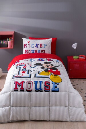 Mickey Mouse Collage Tek Kişilik Disney Lisanslı Lastikli Fitted Çarşaf Çocuk Uyku Seti - 4