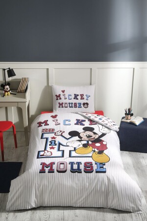 Mickey Mouse College Single Disney lizenziertes elastisches Spannbettlaken-Kinderbettbezug-Set PR-EVTEKSTILI-57971401327 - 2