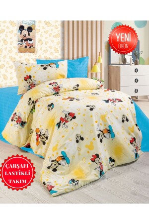 Mickey Mouse Kinderzimmer Einzelbettlaken elastisches Bettbezug-Set Mikimaus - 3