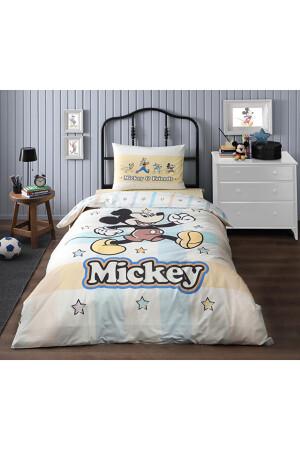 Mickey Mouse Star Single Disney lizenziertes elastisches Spannbettlaken Kinder-Bettbezug-Set MOUSE STAR GELB - 5