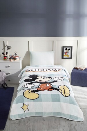 Mickey Star Disney Lisanslı Tek Kişilik Çocuk Battaniyesi 160x220 - 3