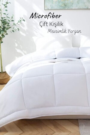 Microfiber Çift Kişilik Yorgan Kapitone Yıkanabilir Mevsimlik Microfiber Yorgan 195x215 Cm 006900 - 3