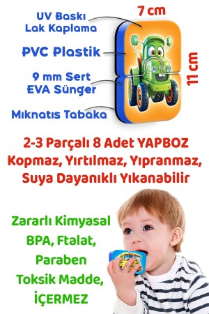 Mıknatıslı Bebek Yapbozu Araçlar Magnet Puzzle - 4