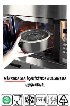 Mikrodalga Ve Difrizde Kullanılabilen Saklama Kabı Seti Yuvarlak 6'lı Mürdüm TYC00699714683 - 5