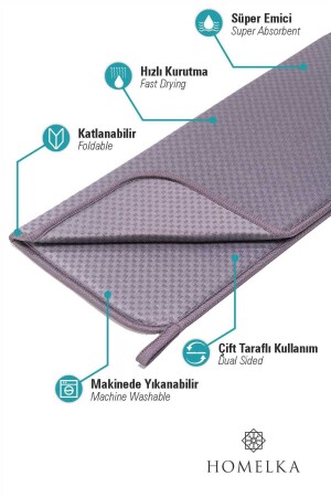 Mikrotex Bulaşık Matı Süper Emici Bulaşık Kurutma Örtüsü 45x36cm Katlanabilir Bulaşık Matı Antrasit - 7