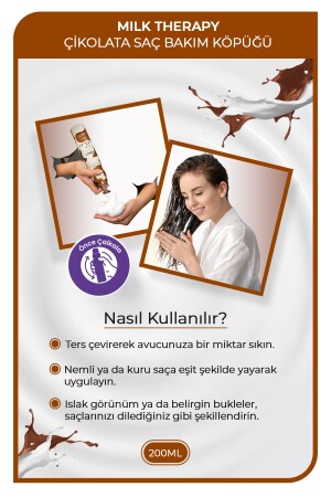 Milk Therapy Chocolatte Saç Köpüğü 200 ml - Saç Dökülmesi Önleyici- Besleyici- Koruyucu Etki - 5