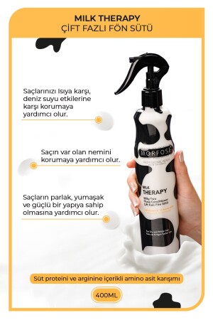 Milk Therapy Çift Fazlı Saç Bakım Fön Suyu 400 ml - Saç Dökülmesi Önleyici- Besleyici- Koruyucu Etki - 4