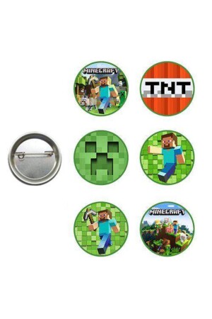 Minecraft-Geschenk-Party-Abzeichen (6 Stück) - 2