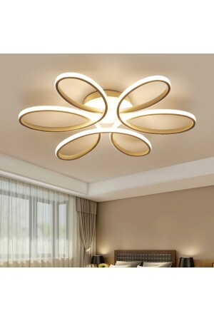 Minel Dekor Papatya Gold Led 50cm- Tavan Lambası- Modern Aydınlatma- Dekoratif Şık Avize - 2