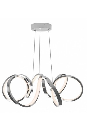 Minerva Chrom moderne Pendelleuchte, weißes Licht, LED-Kronleuchter, Wohnzimmer, Küche, Zimmer, LED-Kronleuchter - 4