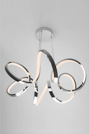 Minerva Chrom moderne Pendelleuchte, weißes Licht, LED-Kronleuchter, Wohnzimmer, Küche, Zimmer, LED-Kronleuchter - 7