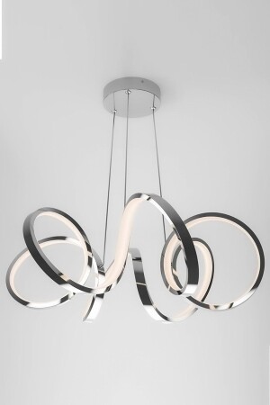 Minerva Chrom moderne Pendelleuchte, weißes Licht, LED-Kronleuchter, Wohnzimmer, Küche, Zimmer, LED-Kronleuchter - 8