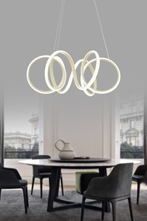 Minerva Creme moderne Pendelleuchte, weißes Licht, Wohnzimmer, Küche, LED-Kronleuchter - 1