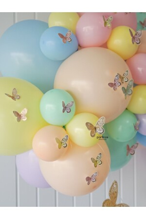 Mini-Ballonketten-Set zum Geburtstag mit Macaron-Schmetterlingskonzept - 5