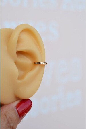 Mini Bombeli Earcuff Sıkıştırmalı Kıkırdak Küpesi Çocuk Boy - 6