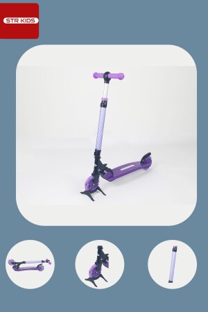 Mini-Scooter mit LED-Beleuchtung, klappbar, höhenverstellbar, mit zwei Rädern - 1