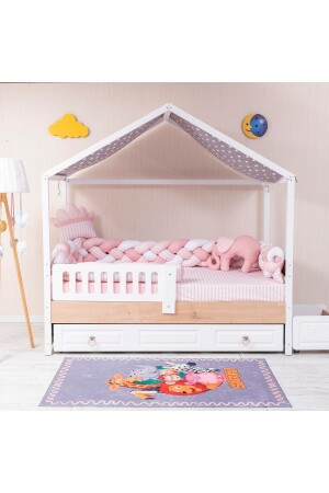 Minibaby Pembe Filli 3’lü Örgü Montessori Bebek Çocuk Uyku Seti 90x190-100x200 - 3